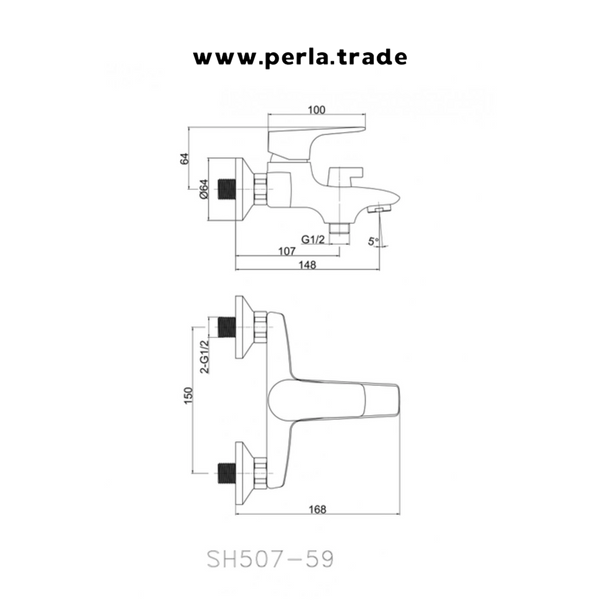 Набір змішувачів PERLA SPLIT (PSH404+PSH403+PSF1001) 10404-Д 10404-Д фото